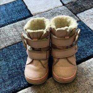 Pink Kids Boots with Faux Fur Lining